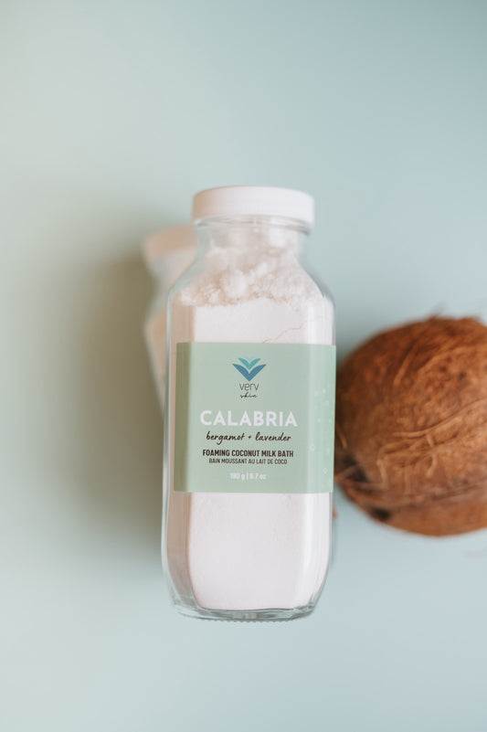 Foaming Coconut Milk Bath | CALABRIA Bergamot + Lavender