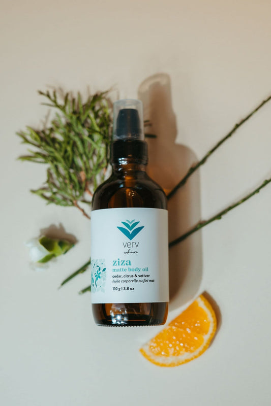 Ziza Matte Body Oil | Cedar, Citrus & Vetiver