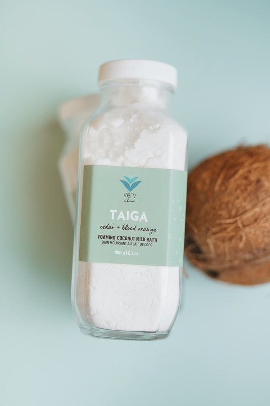 Foaming Coconut Milk Bath | TAIGA Cedar + Blood Orange